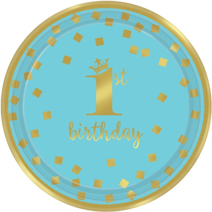 1st Birthday Bordjes Blauw & Goud 1st Birthday Bordjes Blauw & Goud